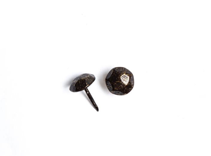 Möbelspik - Rund hamrad - Fläckig mässing