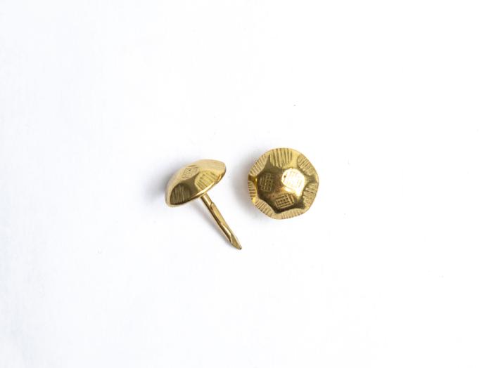 Möbelspik - Rund hamrad - Mässing